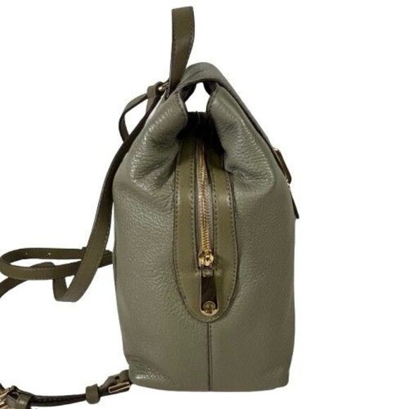 MICHAEL KORS MK Raven Pebble Leather Medium Backpack Handbag Olive Green $328 - Picture 5 of 16